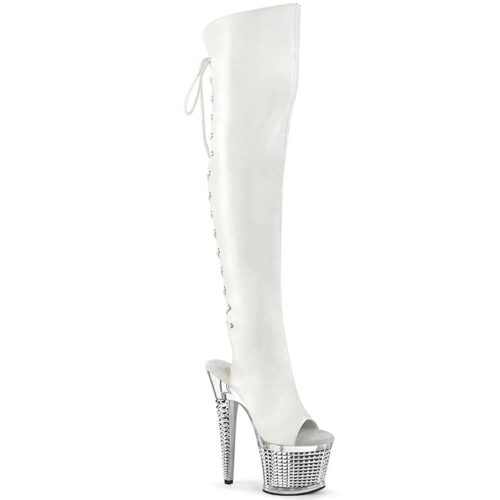 Pleaser - SPECTATOR3019 Cuissardes à plateforme - Blanc Product image